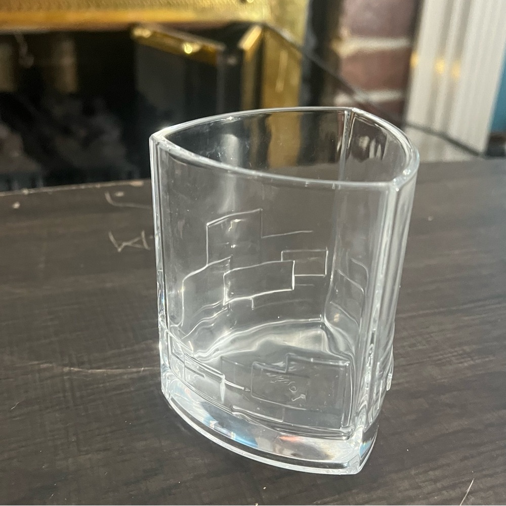 JoyJolt Revere Triangle Drinking Glass, 13 Oz Double Old Fashioned Glasses